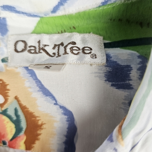 Vintage Hawaiian Shirt Oak Tree Small Tropical Beach Retro Hawaii - Picture 2 of 10